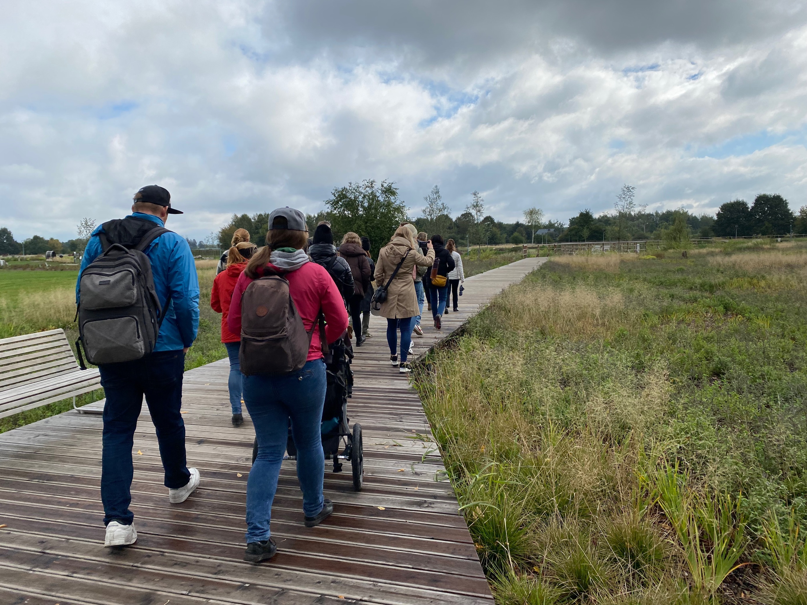 Participants walking around park in Krakow